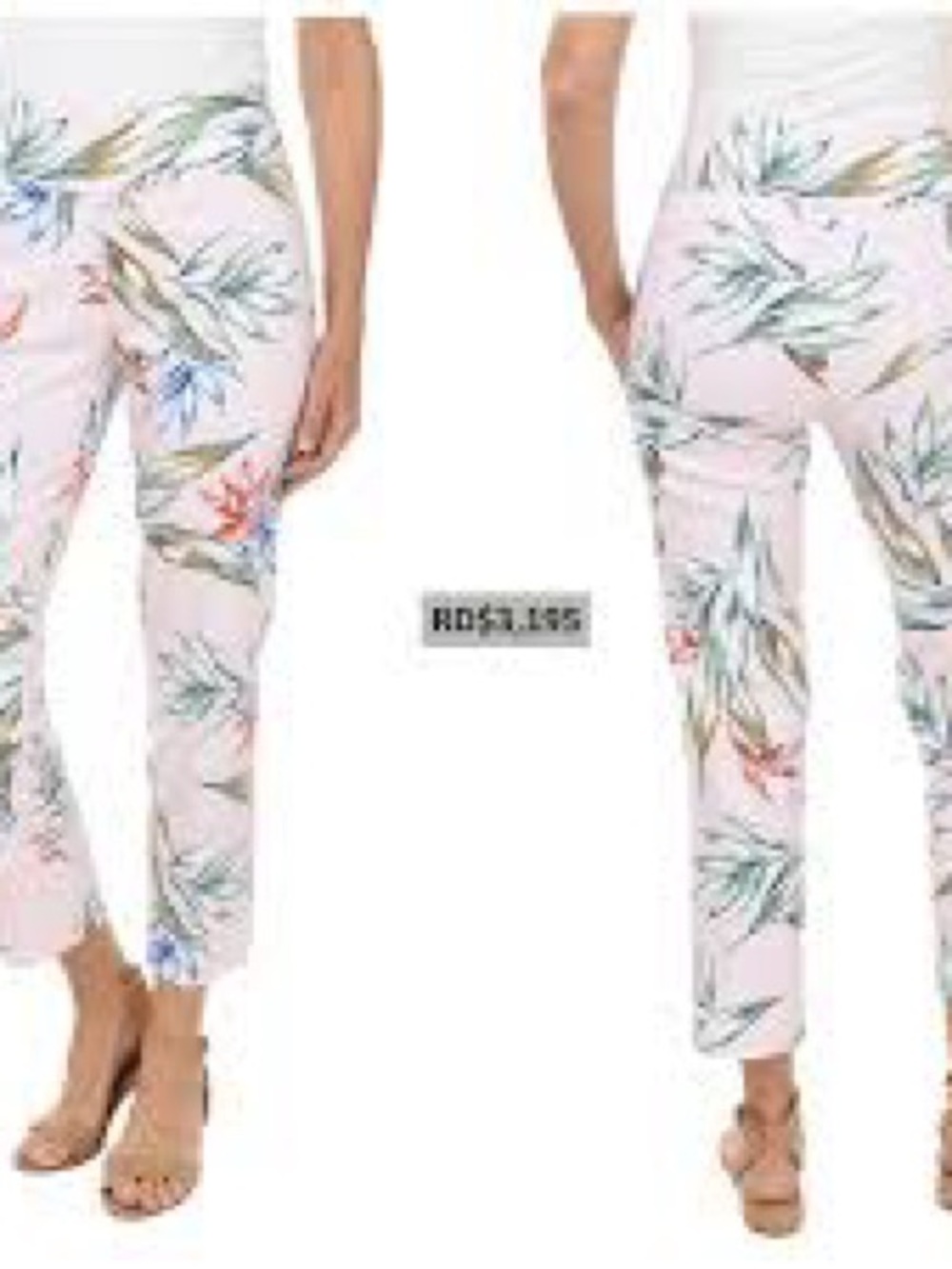 Plus Size Zac & Rachel floral print pull-on millennium ankle pants. 16